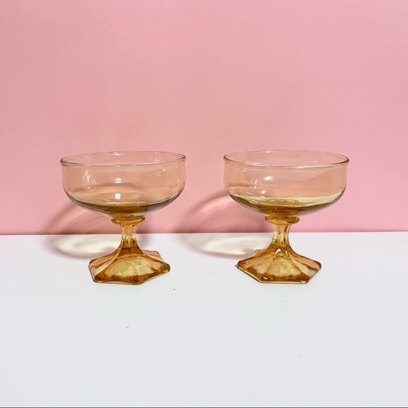 Vintage yellow drinking glasses